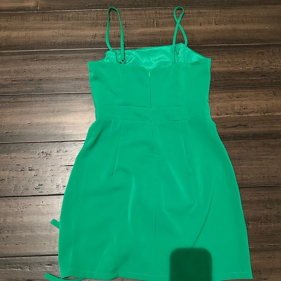 Green Ruched Mini Dress - Picture 2 of 5